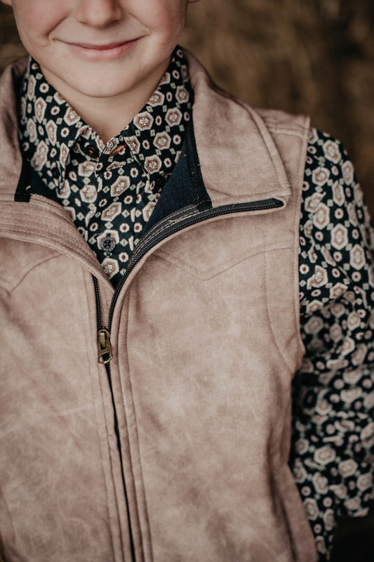 'Canton' Boys Khaki Bonded CINCH Vest (XS - XL)