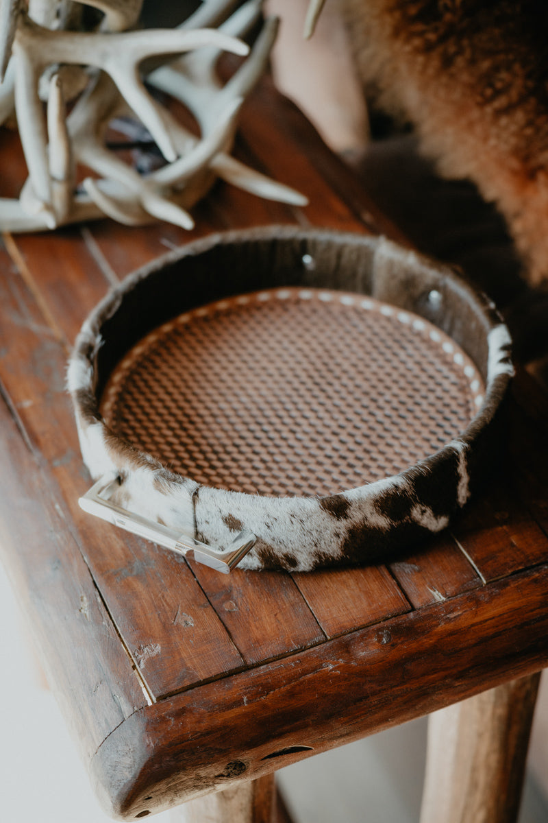 Cowhide Tray with Tooled Bottom (6 options)