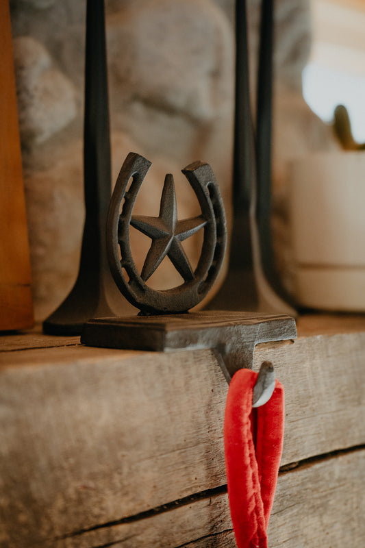 Cast Iron Horseshoe Stocking Holder