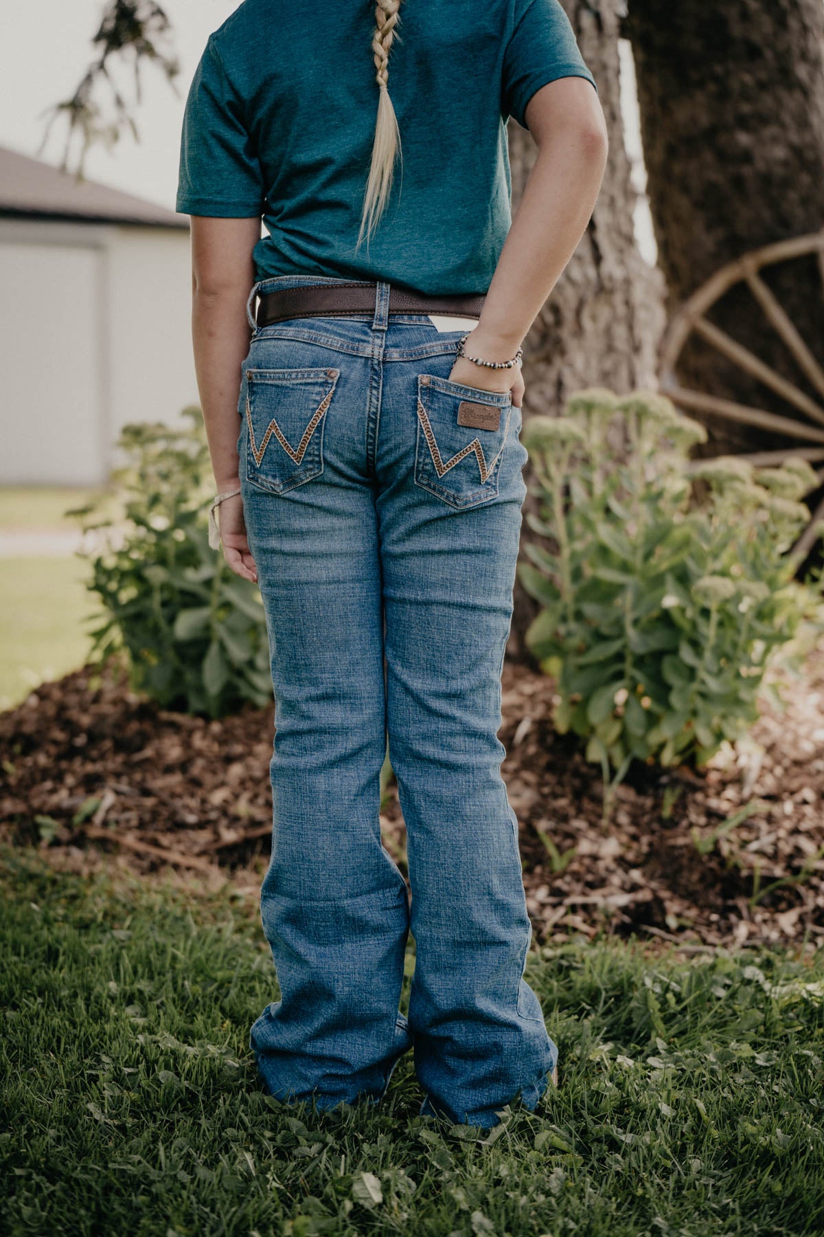 'Bethany' Girls Retro Flare Wrangler Jeans (Sizes 4-14 Slim/ Regular)