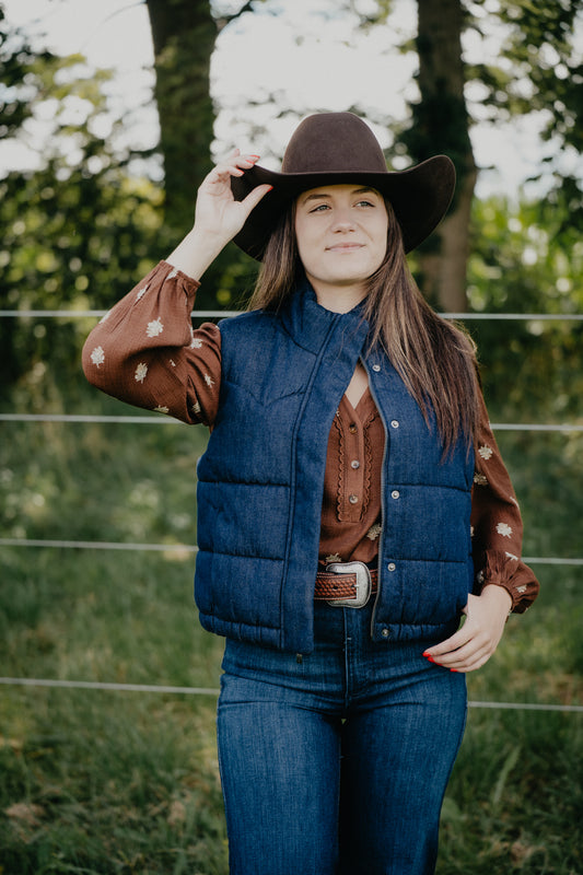 'Taelyn' Western Rinse Denim Vest by Ariat (XS-XXL)