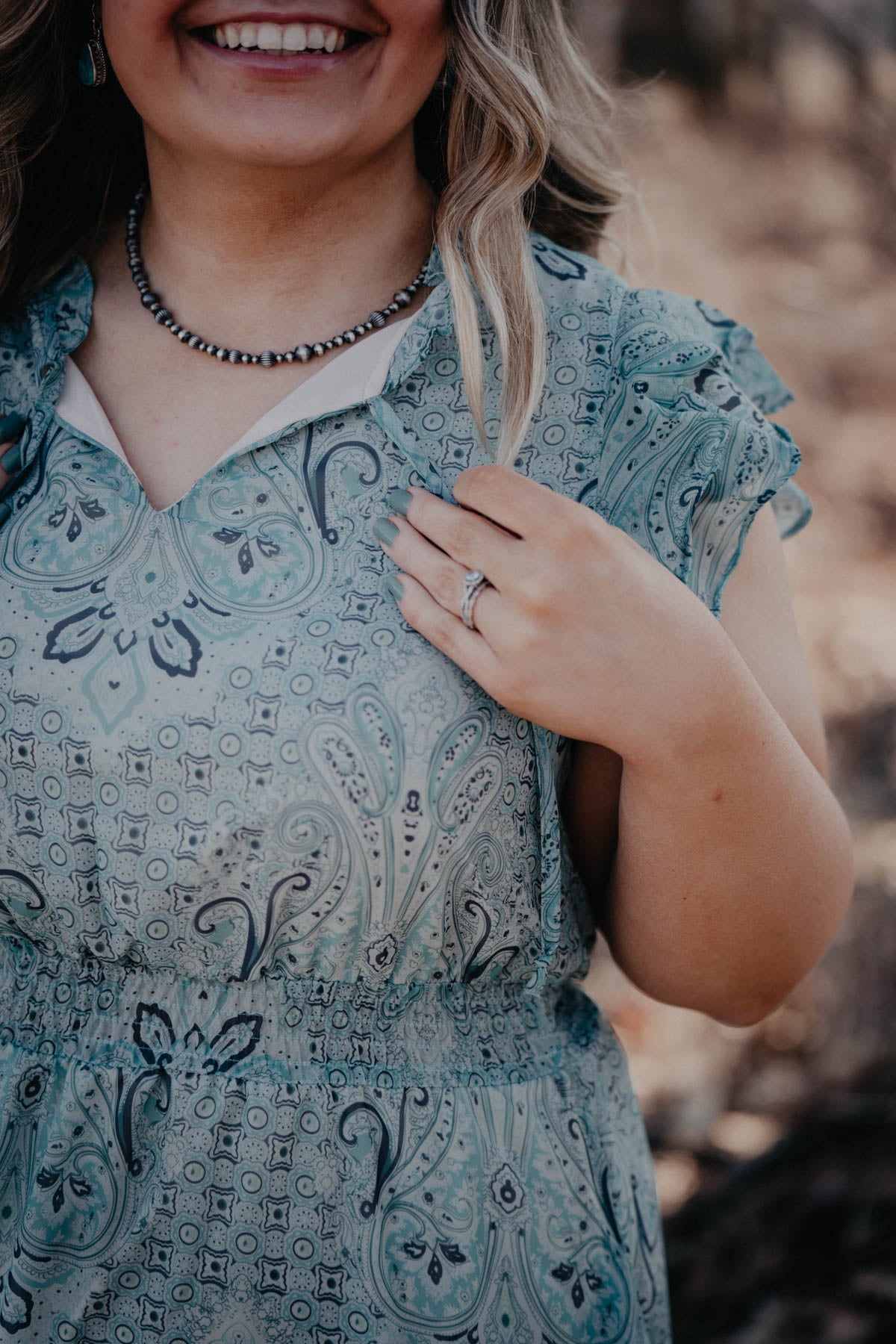 'Ezmeralda' Green Paisley Print Dress by Tasha Polizzi (L & XL Only)