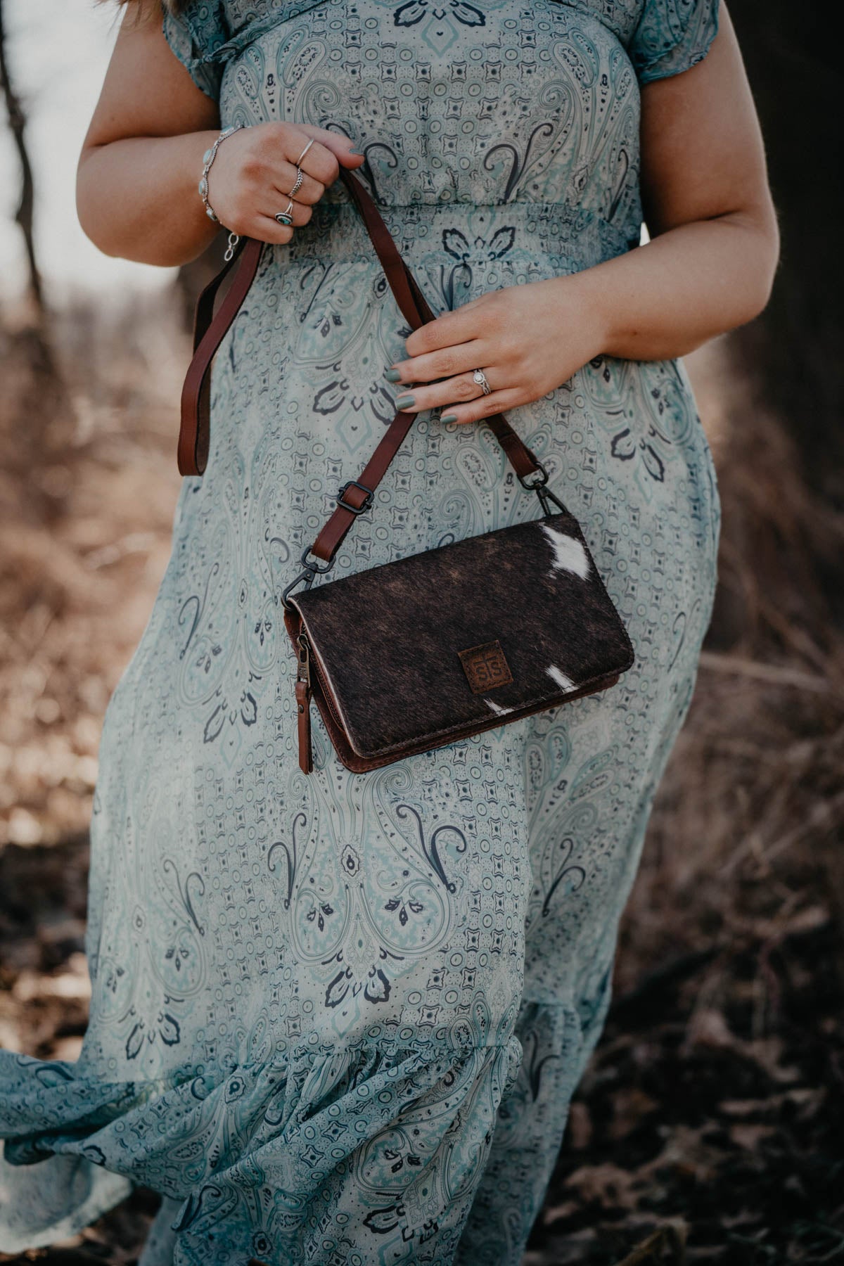 'Saddle Tramp' Cowhide Evie Crossbody Organizer Wallet by STS Ranchwear