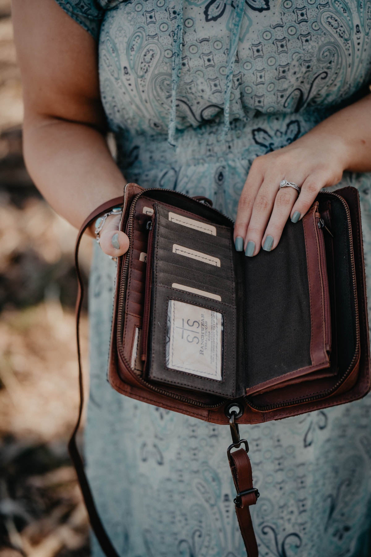 'Saddle Tramp' Cowhide Evie Crossbody Organizer Wallet by STS Ranchwear