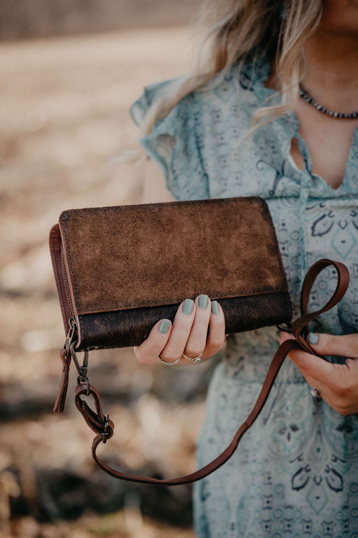 'Saddle Tramp' Cowhide Evie Crossbody Organizer Wallet by STS Ranchwear