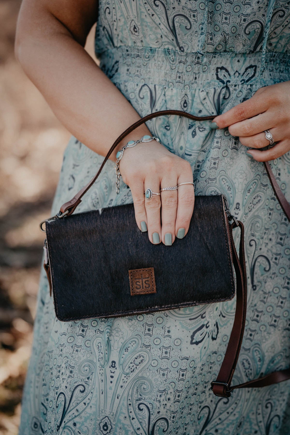 'Saddle Tramp' Cowhide Evie Crossbody Organizer Wallet by STS Ranchwear