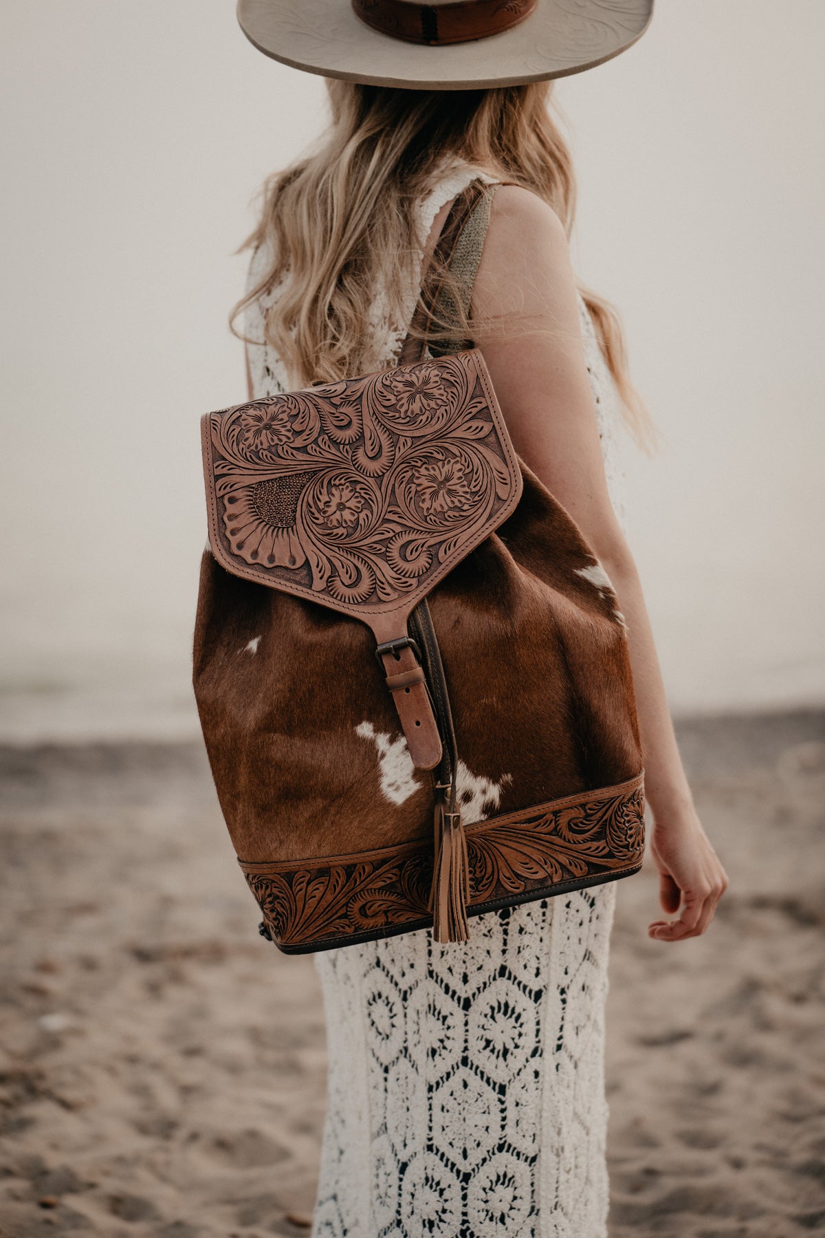 'Rory' Tooled Leather Back Pack (2 Options)