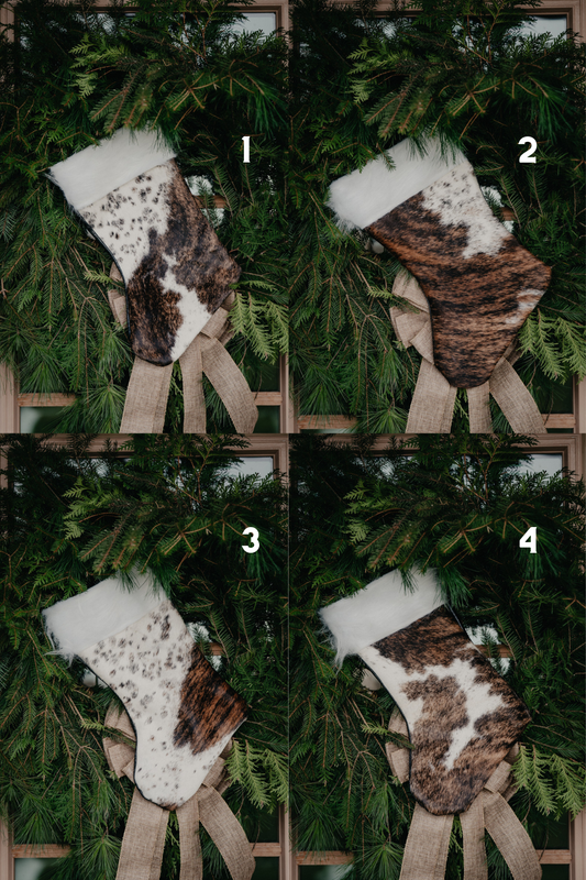 Handmade Cowhide Christmas Stockings