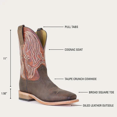 11" ‘Chase’ Brown Men's Hyer Cowboy Boot (Sizes 8.5-12/ D & EE Width)