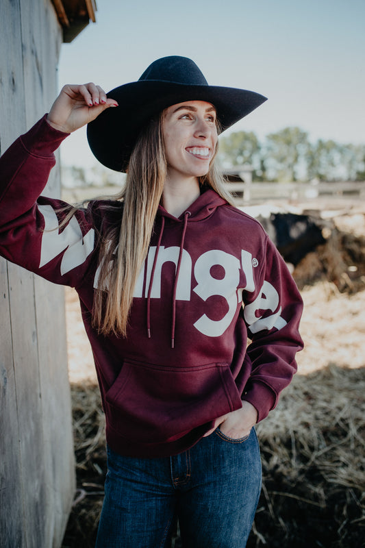 'Port' Burgandy Wrangler Retro Hoodie (XS-XXL)