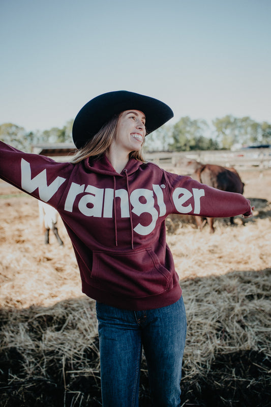 'Port' Burgandy Wrangler Retro Hoodie (XS-XXL)