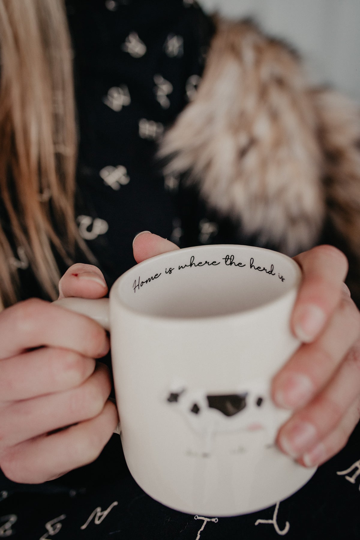 Cow 'Home is Where the Herd Is' Stoneware Mug