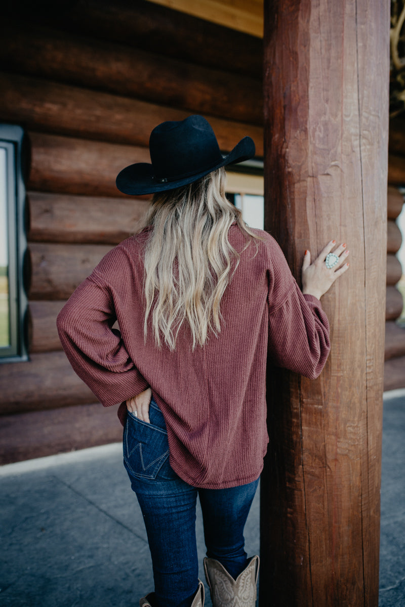 'Brynlee' Solid Ribbed Long Sleeve Shirt (2 Colour-way: S-L)