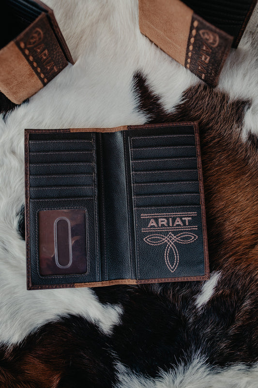 Ariat Rodeo Roughout Croc Wallet/ Checkbook