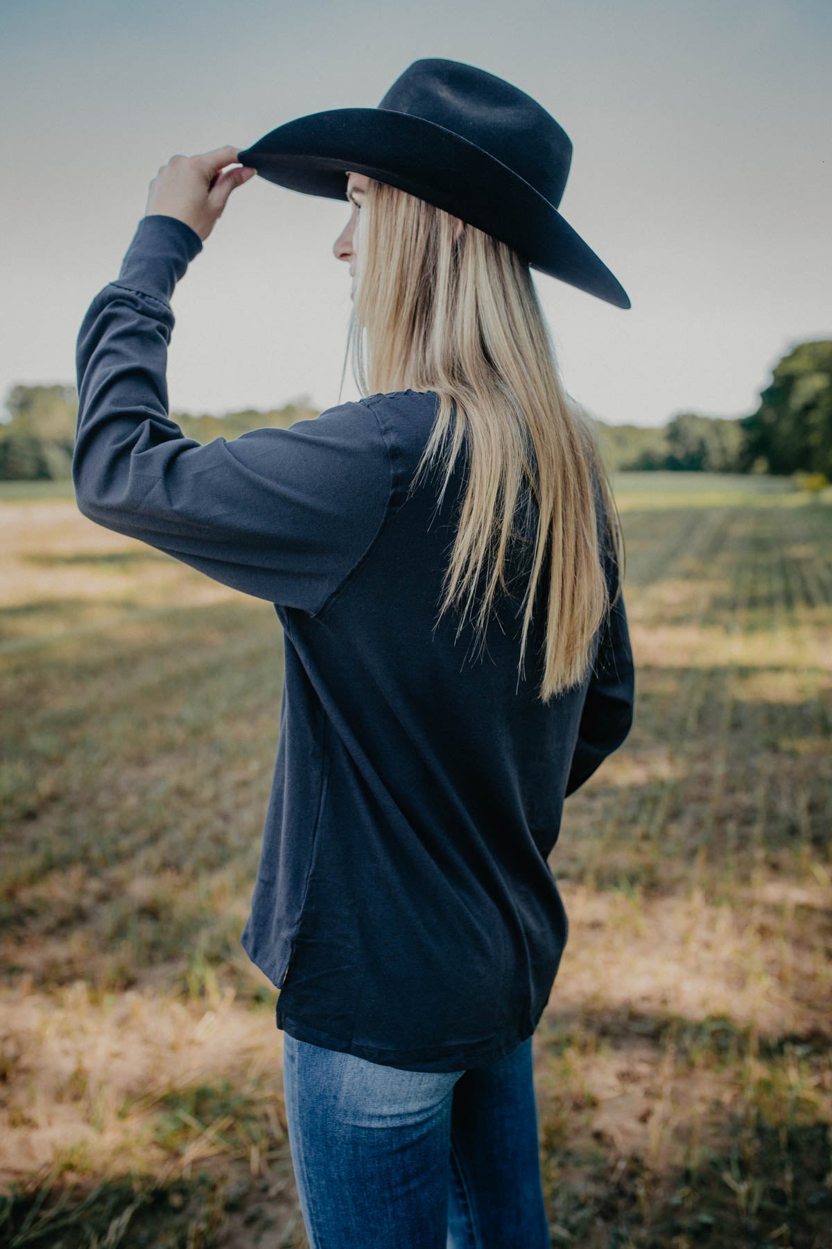 Women's Black 'Long Live Cowboys' Long Sleeve T-shirt (S-XXL)