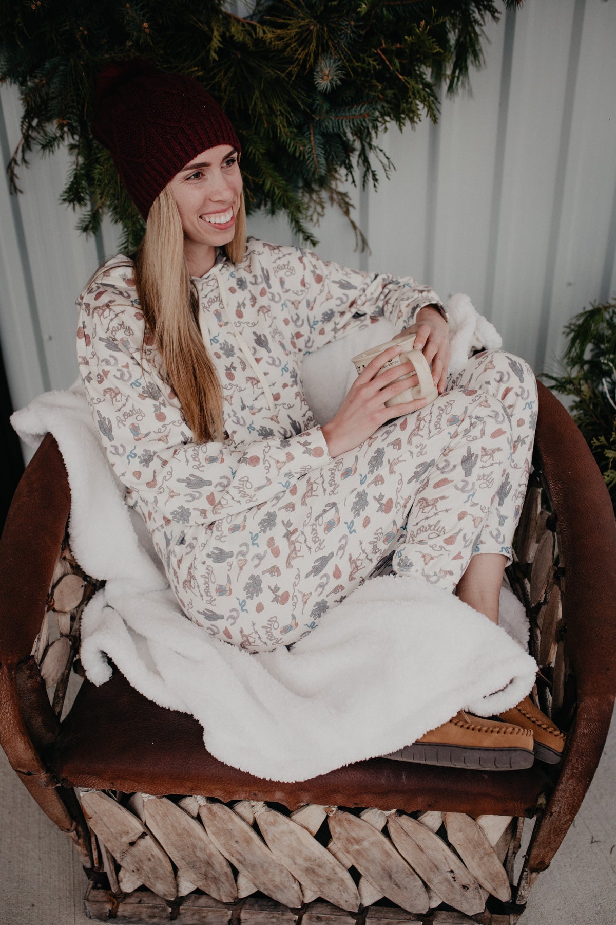 Western Howdy Print Lounge Set (L & XL ONLY)