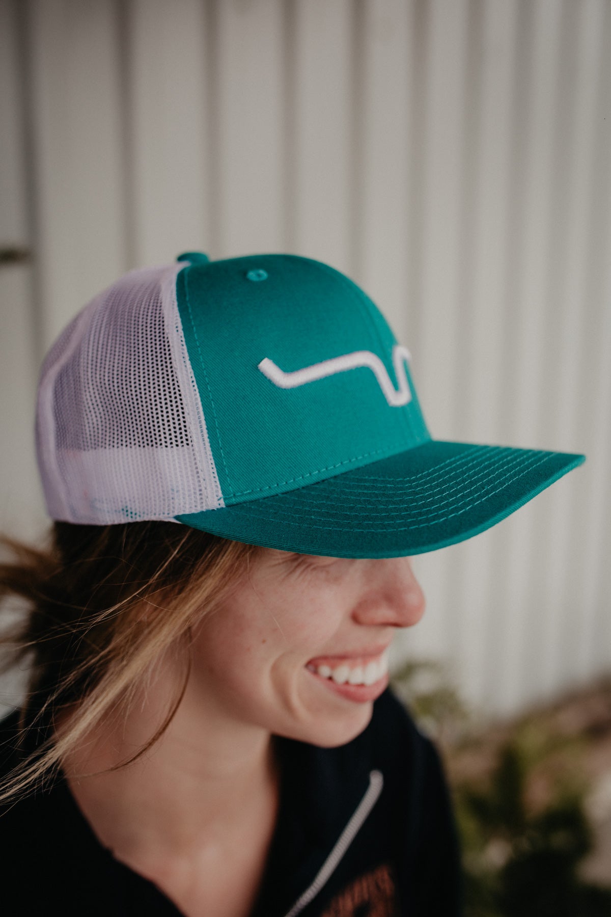 Kimes Ranch Weekly Trucker Hat - Teal / White