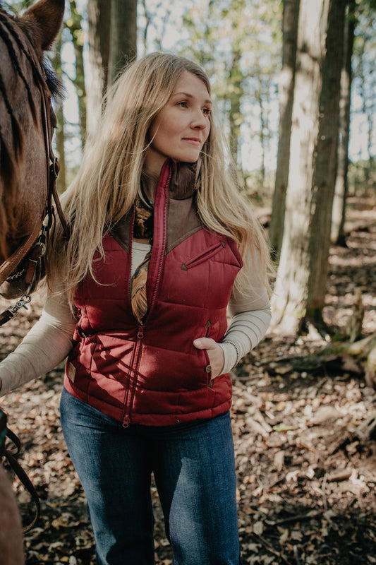 'Lenora' Maroon Vest Kimes Ranch (S-XXL)
