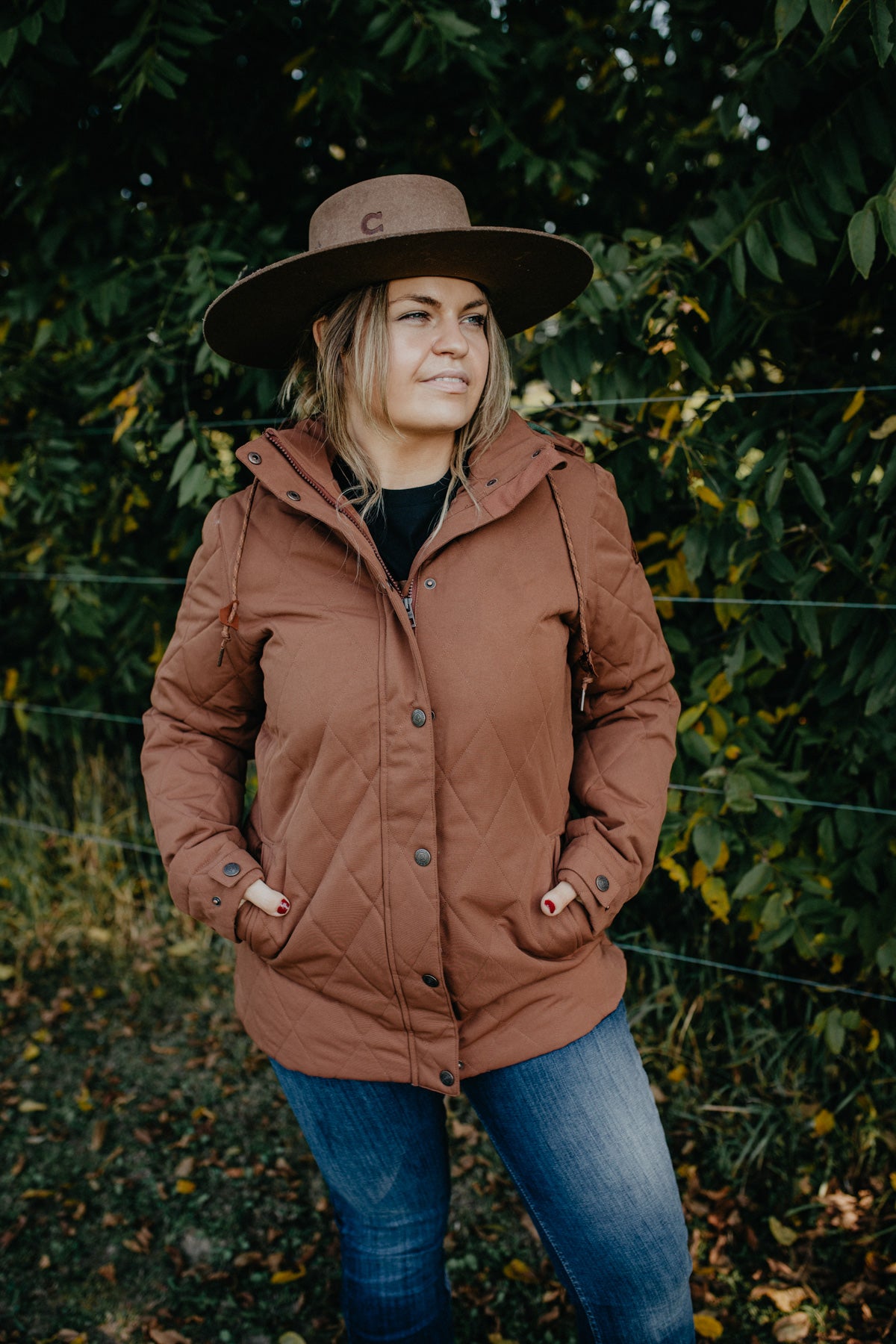 Women's CINCH Brown Quilted Barn Coat (XS-XXL)