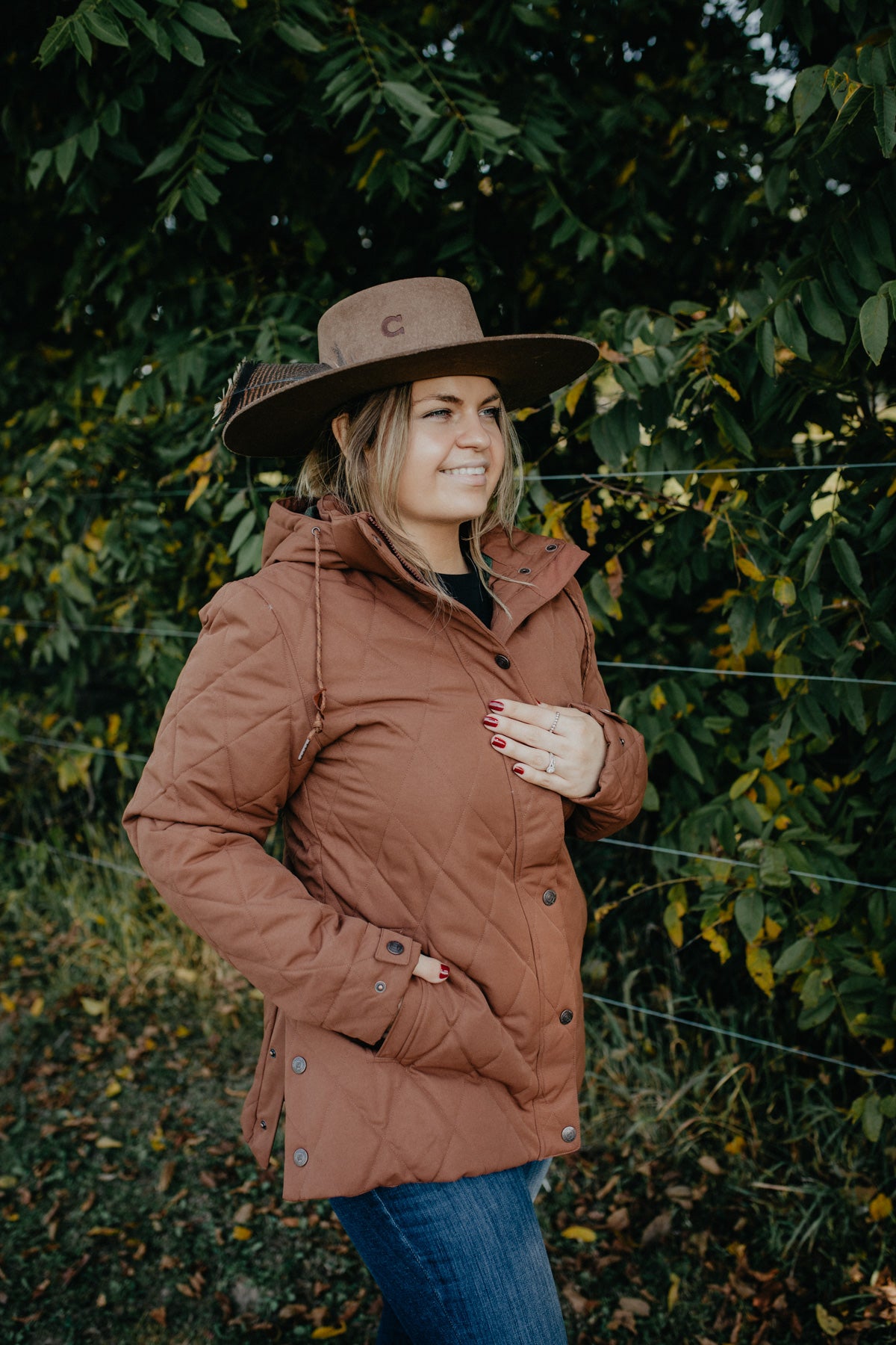 Women's CINCH Brown Quilted Barn Coat (XS-XXL)