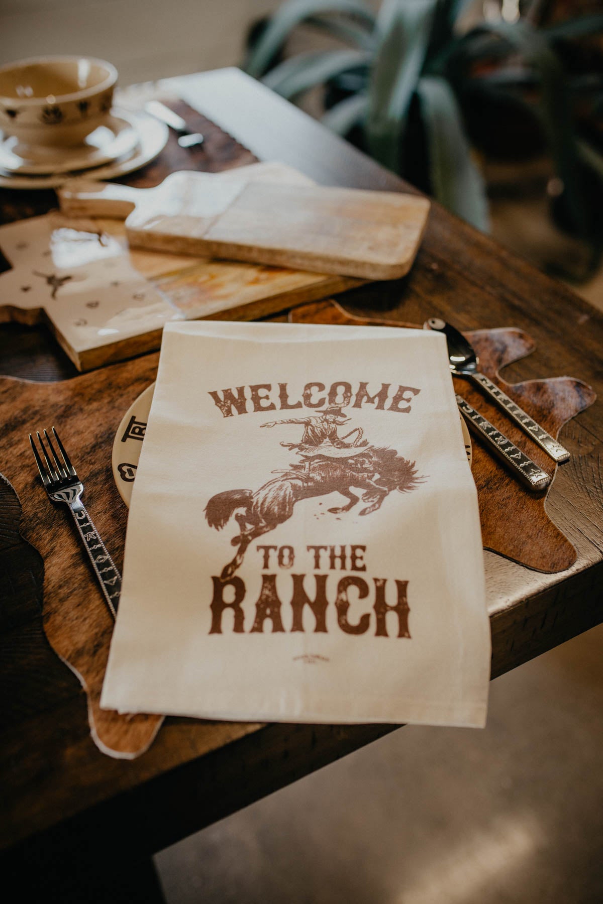 'Welcome to The Ranch' Tea Towel