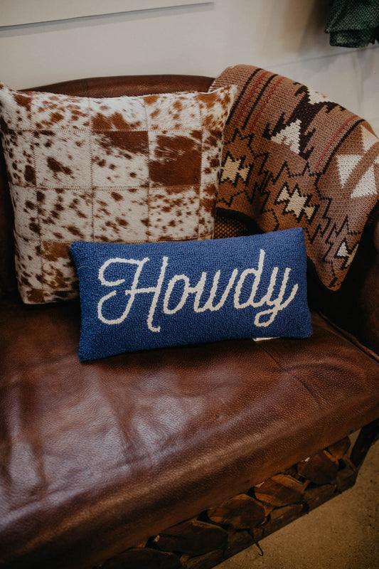 'Howdy' Hooked Accent Lumbar Pillow