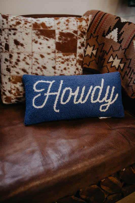 'Howdy' Hooked Accent Lumbar Pillow