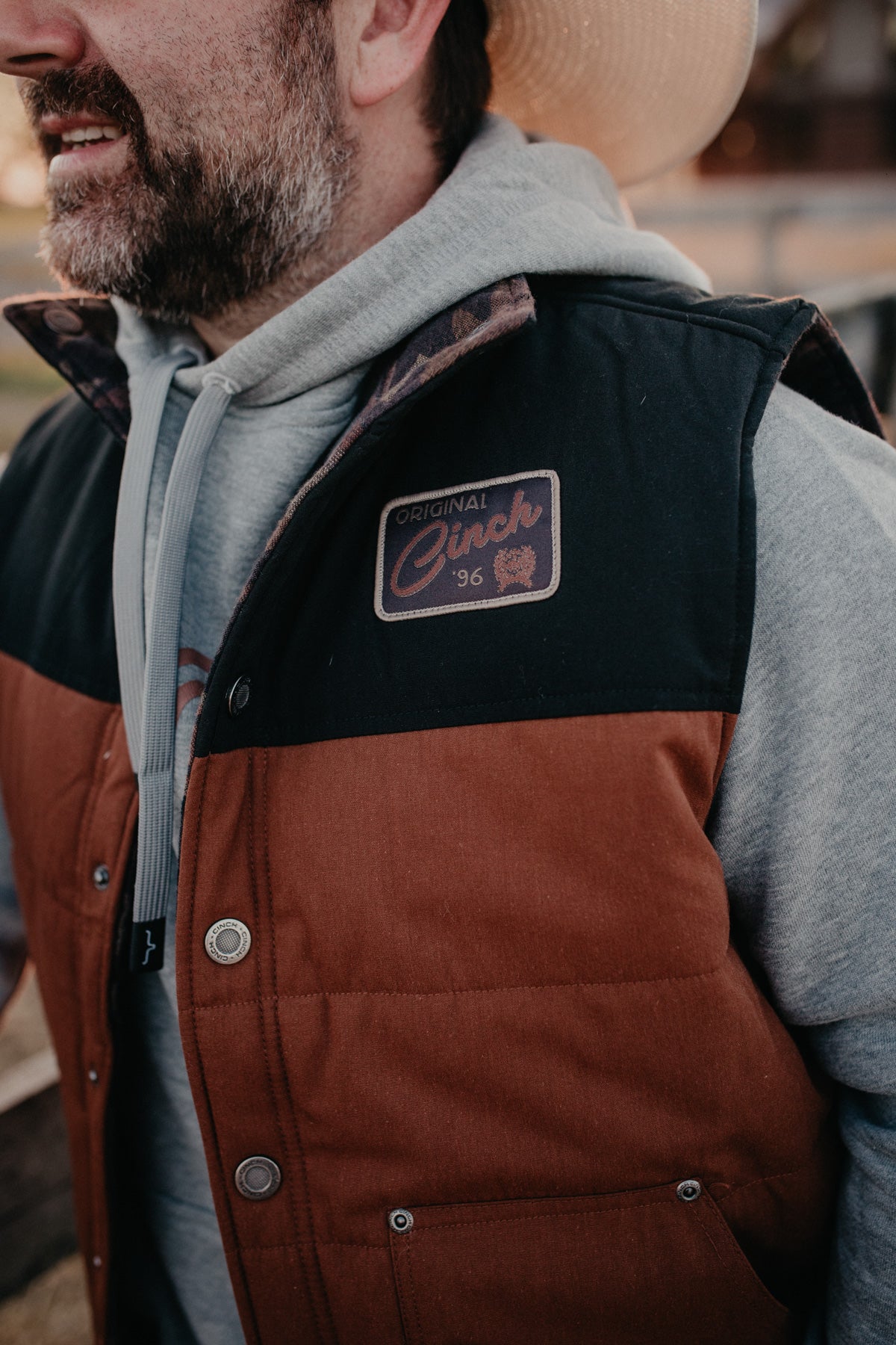 Men's CINCH Reversible Brown Vest (XS-XXL)