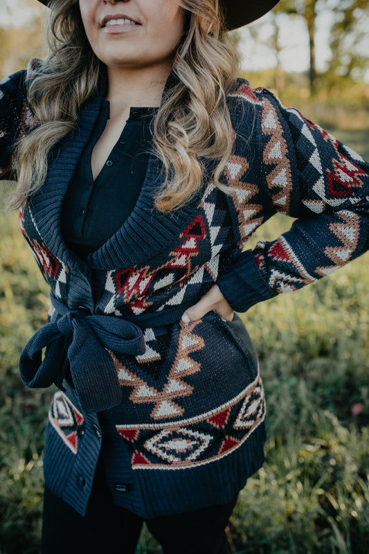 'Arizona' Aztec Cardigan with Waist Tie (XS - XXL)