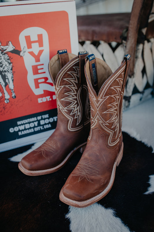 'Le Roy' Brown Men's Hyer Cowboy Boots (Size 8-13/ D & EE Widths)