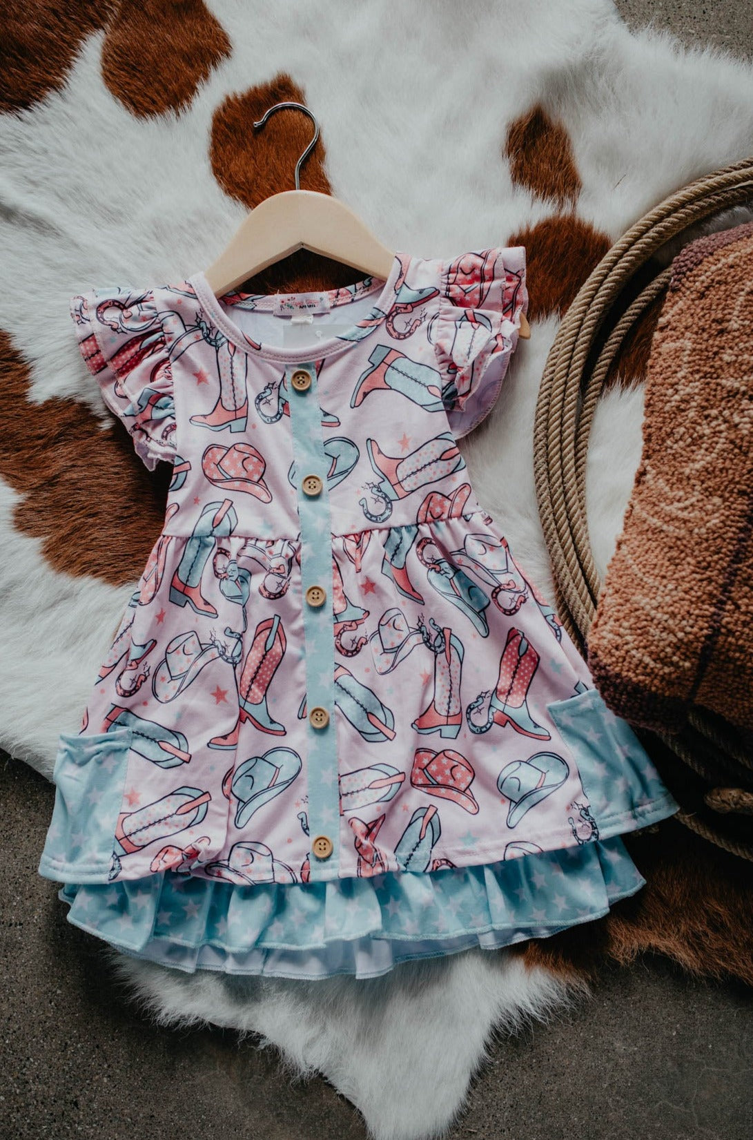 Boots & Stars Girls Dress  (18/24M to 3T)