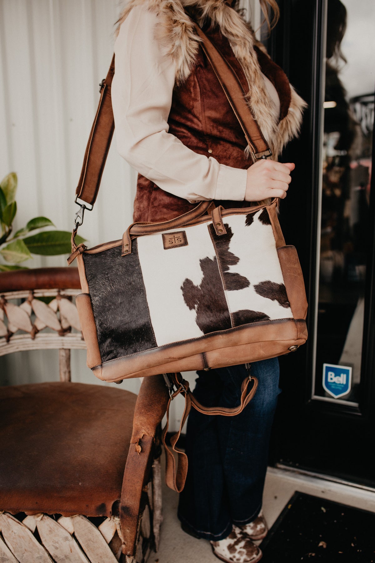 'Amelia' Cowhide Multipurpose Backpack / Diaper Bag by STS Ranchwear