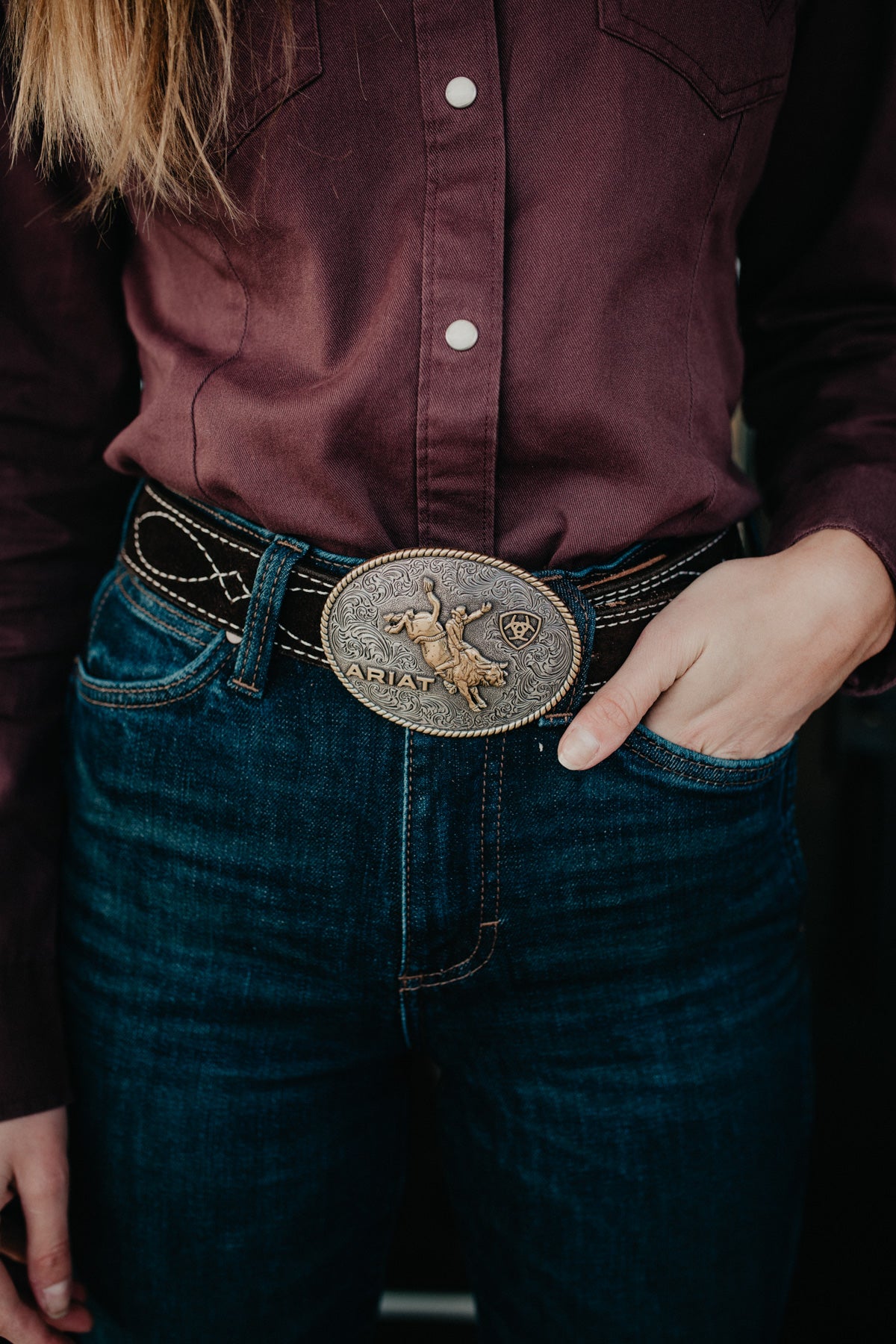 Oval Ariat Vintage Bronc Rider Buckle