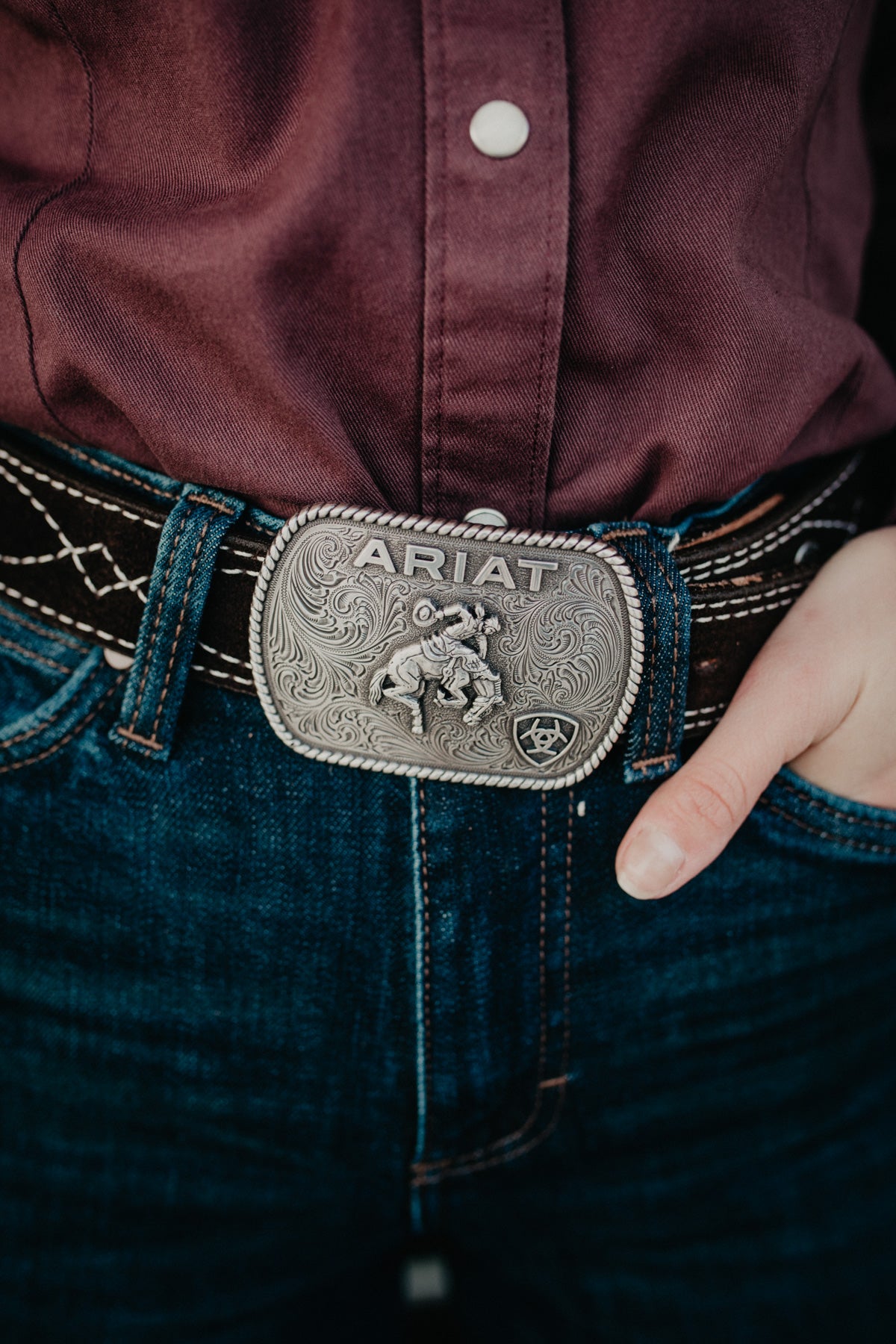 Rectangle Ariat Vintage Bronc Rider Buckle