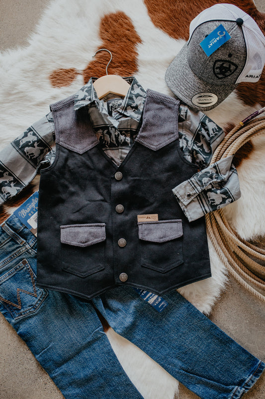 Kids 'Rodeo' Corduroy & Canvas Vest (2 Colours)