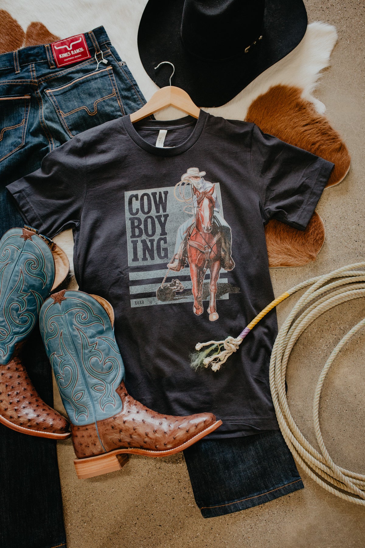 Cowboyin' in Charcoal Graphic T (XS - XXL)