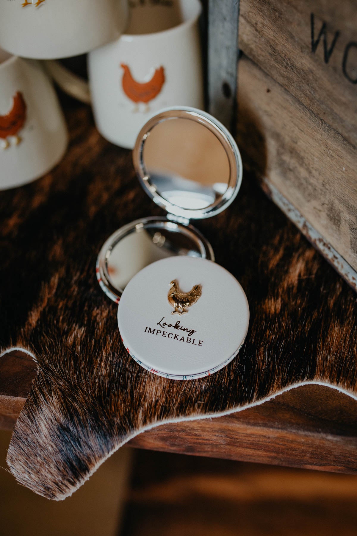 Chicken "Looking Impeckible" Compact Mirror