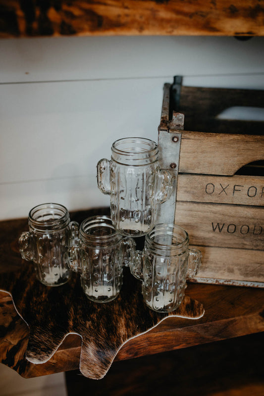 12 Oz. Cactus Shaped Mason Jar Drinking Glass