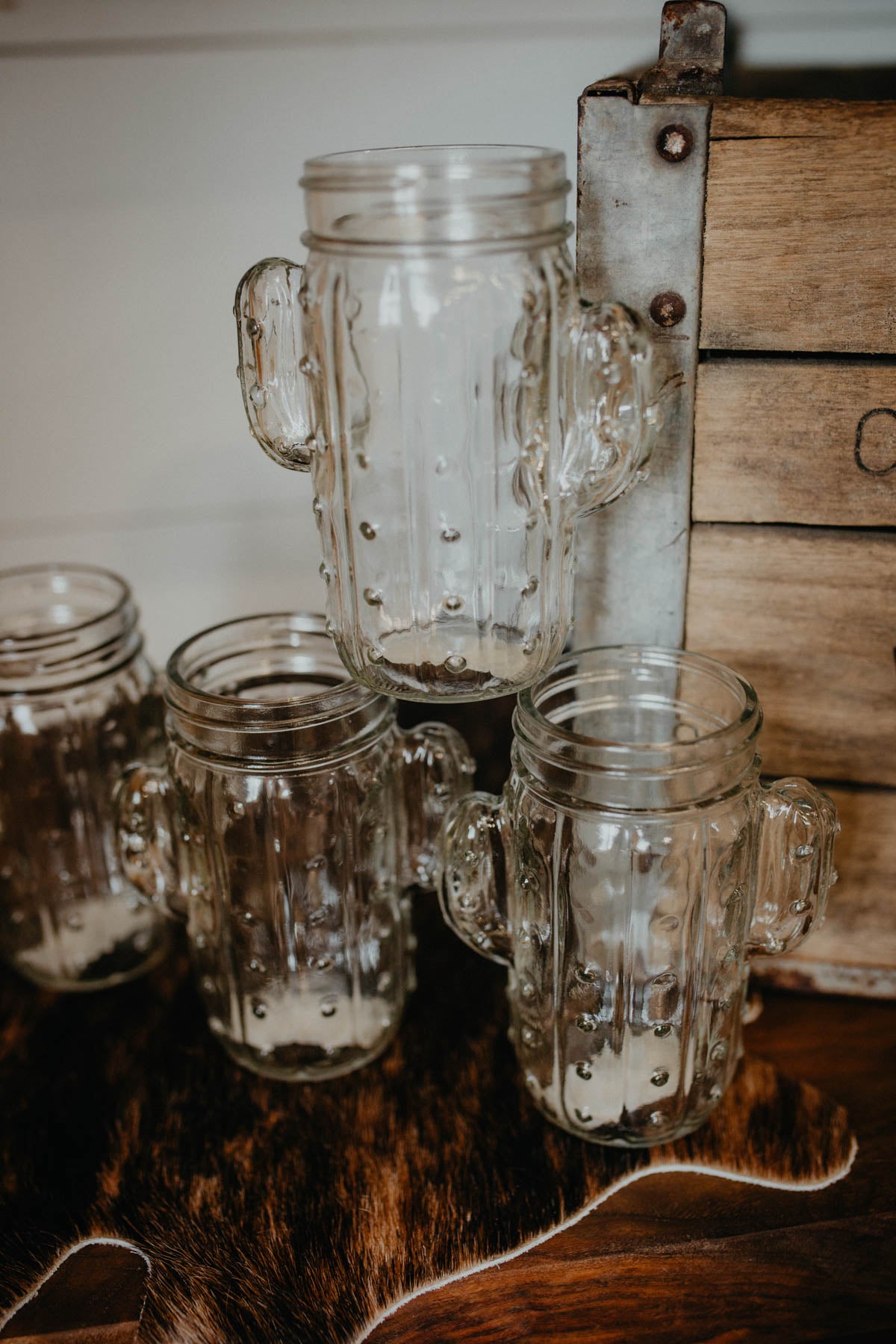 12 Oz. Cactus Shaped Mason Jar Drinking Glass