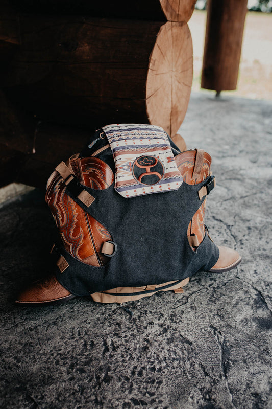 'Mule' Hooey Boot & Hat Carrying Backpack (Charcoal/ Tan/ Cream)