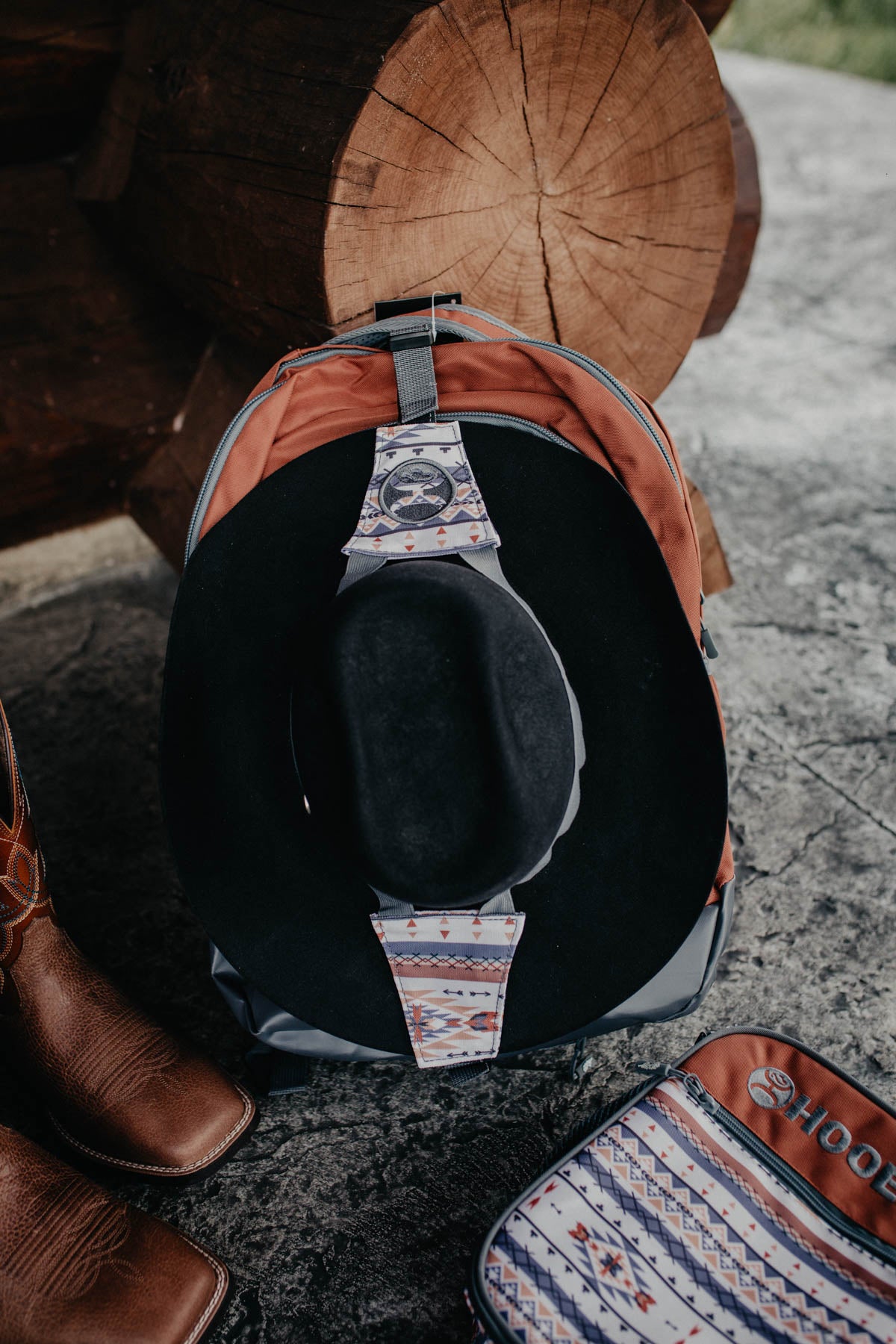 Hooey "Ox" Rust & Cream Aztec Backpack