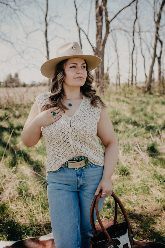 'Charlie' Crochet Button-Up Vest (S-L)
