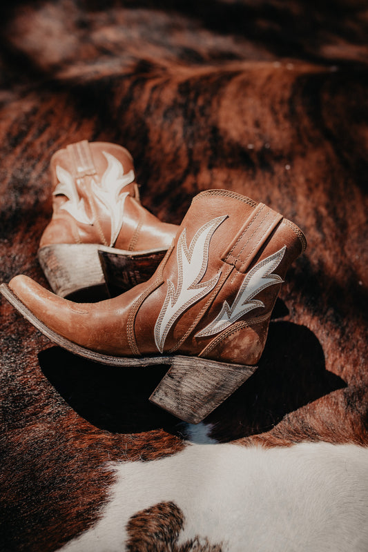 'Evan' Retro Flame Tan Booties by Liberty Black