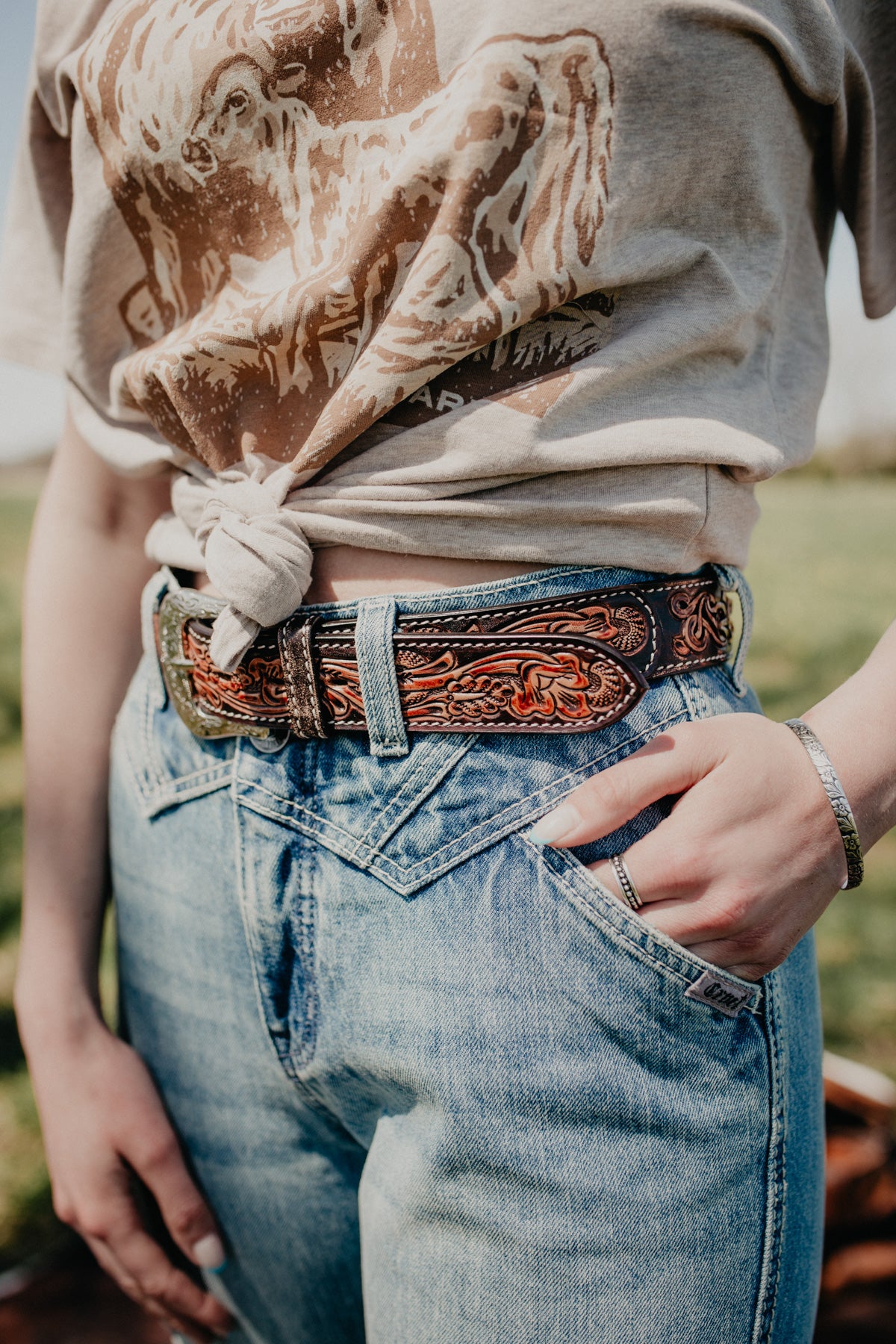 Adult Unisex Cowhide Inlay Leather Belt (30-42")