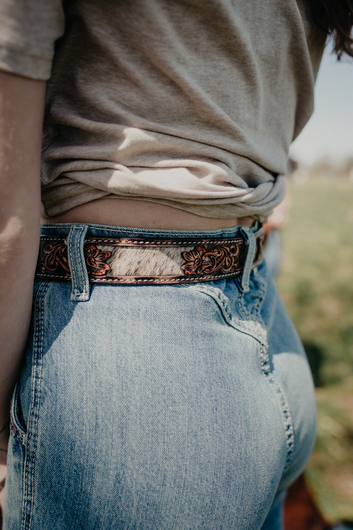 Adult Unisex Cowhide Inlay Leather Belt (30-42")