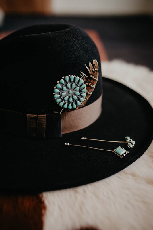 Genuine Turquoise & Sterling Silver Hat Pins