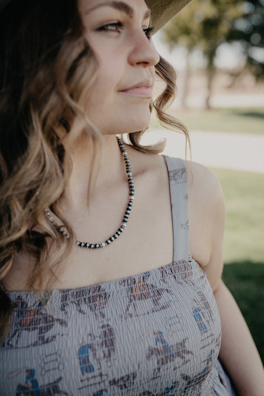 Mixed Navajo Pearl Etched Necklace