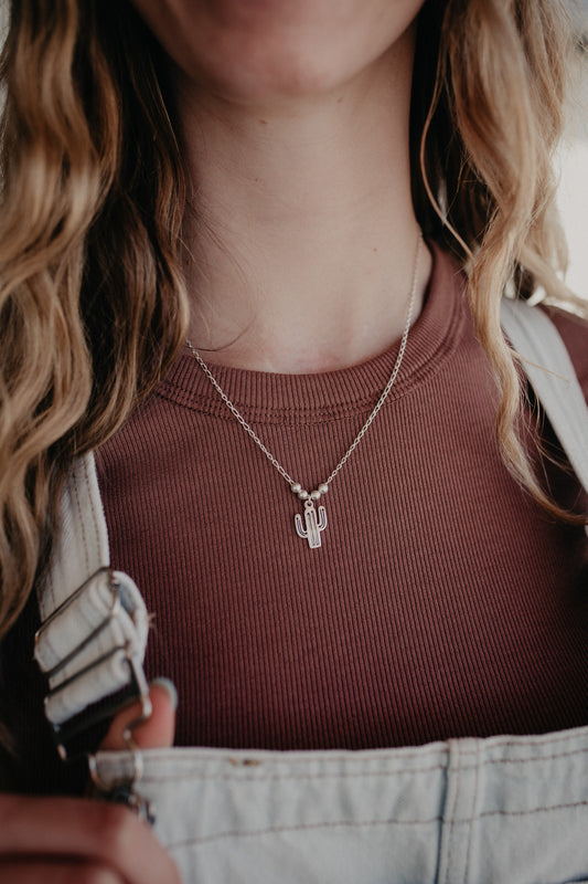 Cactus Mini Sterling Necklace