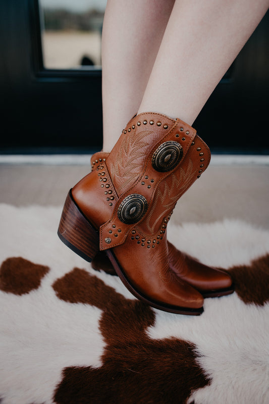'Shirley' Warm Amber Concho Boot By Liberty Black