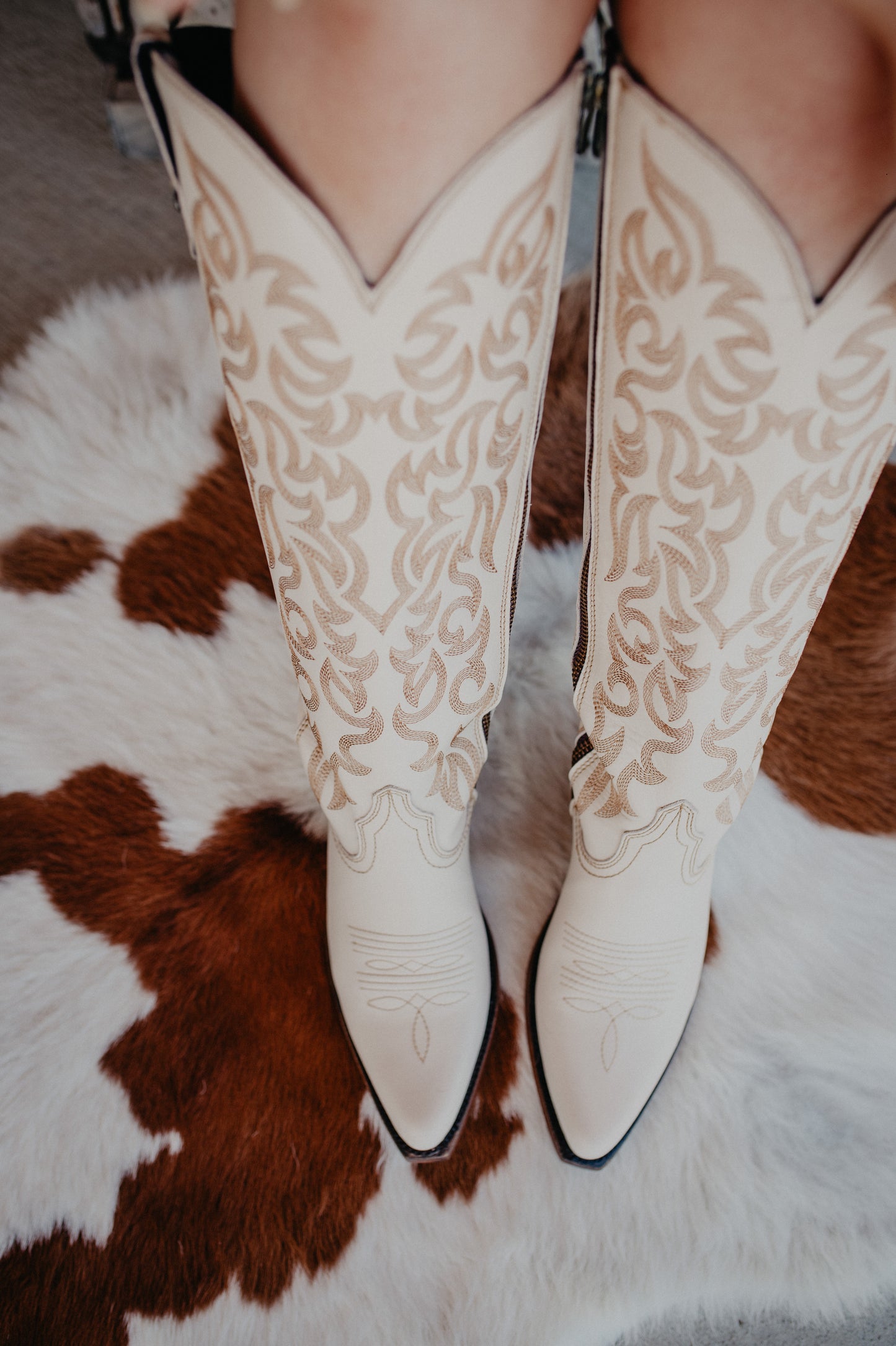 'Missouri Bone' Tall Leather Boots by Liberty Black {B & C Calf Widths}